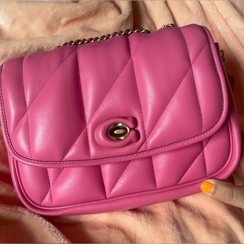 coach quilted pillow madison petunia